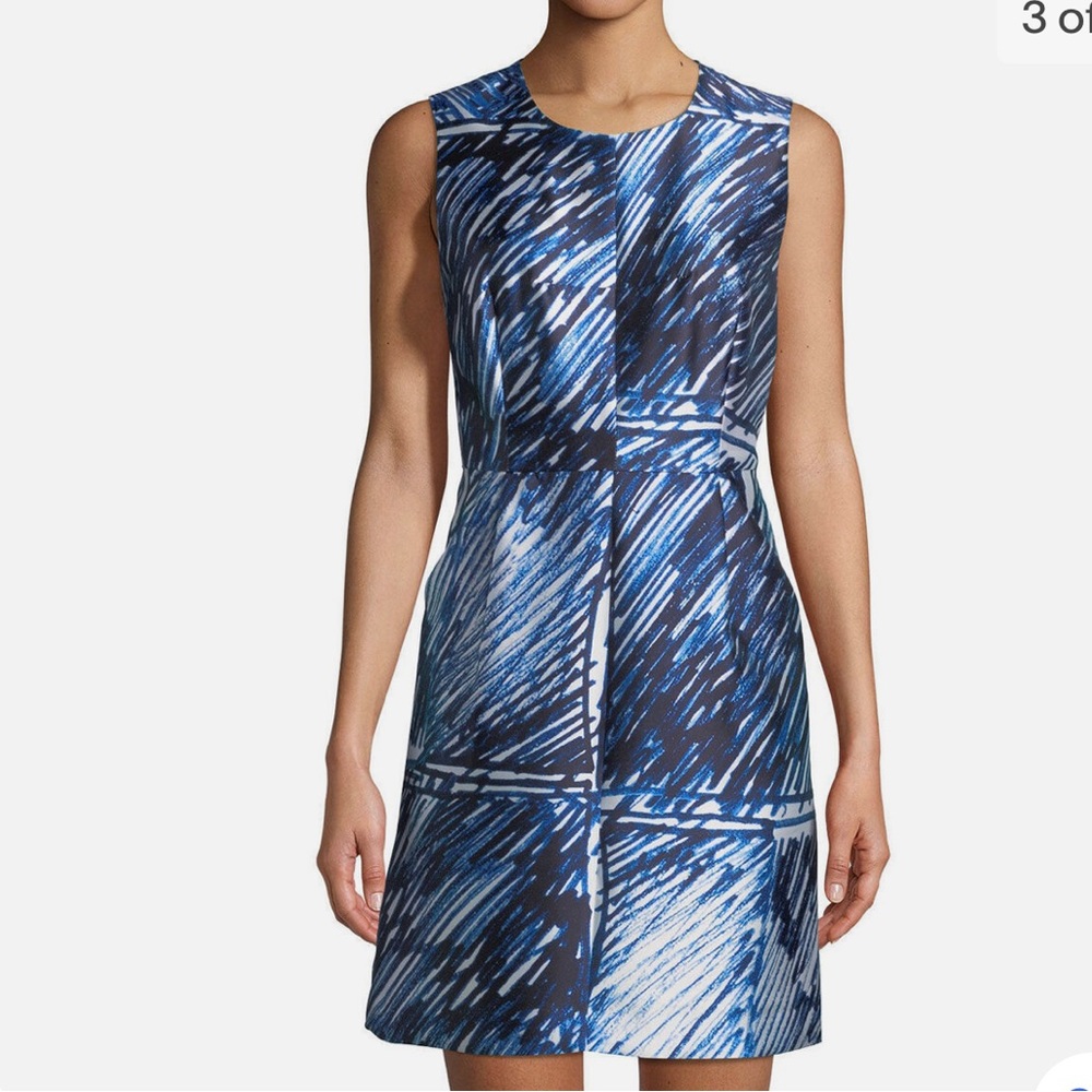 Milly Blue White Scribble Print Satin Twill
COCO Sheath Dress size 6